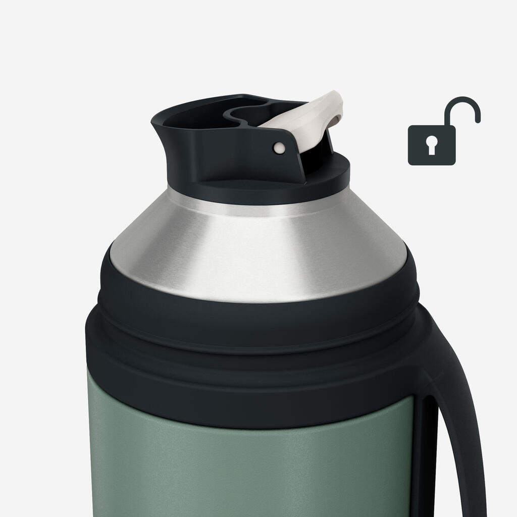 1 L insulated stainless steel bottle with tea filter, for hiking and camping